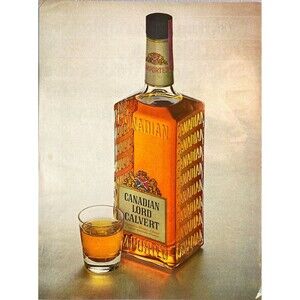 Canadian Lord Calvert "Man Cave" Vintage Print Ad 1964